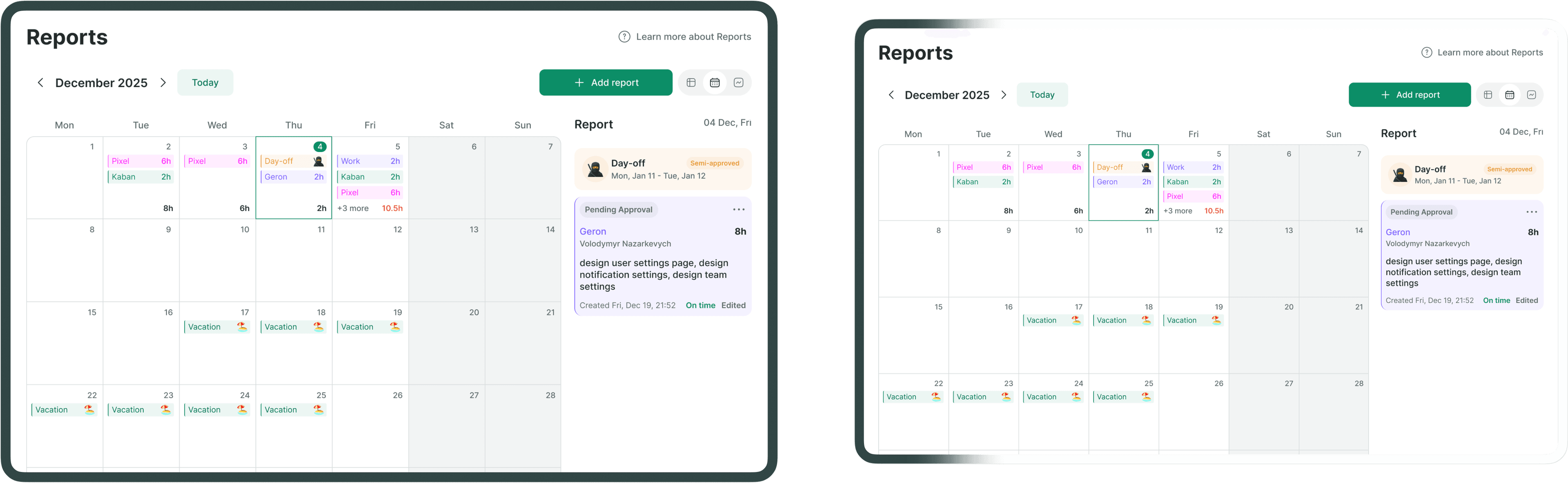 Preview of the Kaban product dashboard